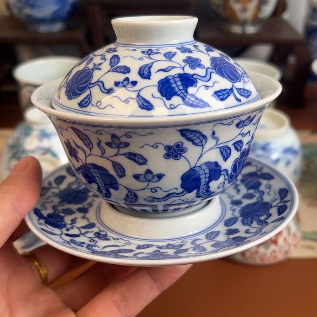 瓷片景德镇茶器手工手绘