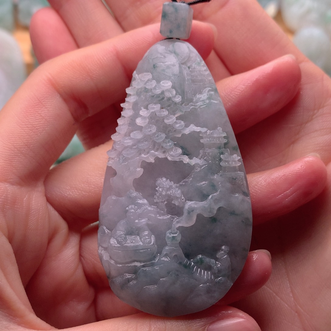 定制翡翠未镶嵌B****n山水