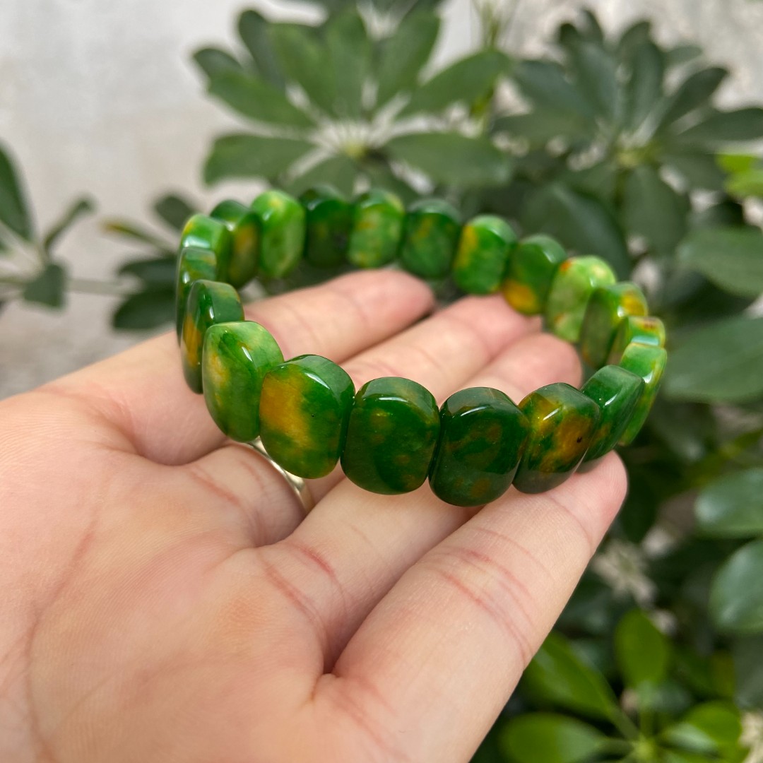 A1008精品草绿苏单圈排珠国风手串项链