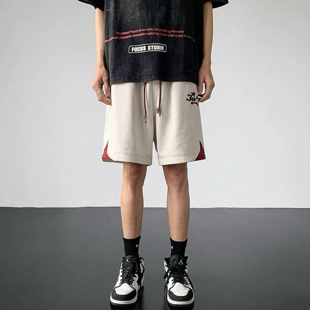 【A509】夏季新款高街潮牌拼接休闲短裤男女同款