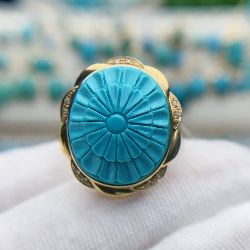 【闪购商品】绿松石原矿绿松石18K金镶嵌