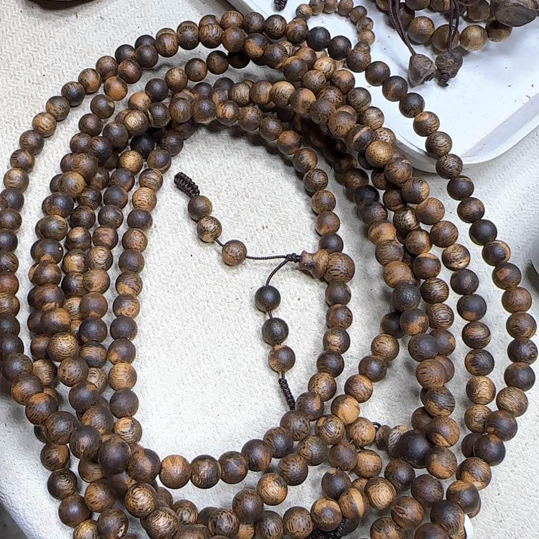 沉香沉香碎屑奇楠沉香圆珠长串0.7-19g花多样性发一条