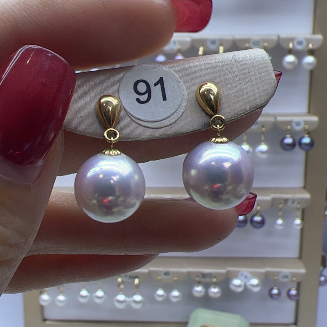 淡水珍珠耳饰18K金镶嵌