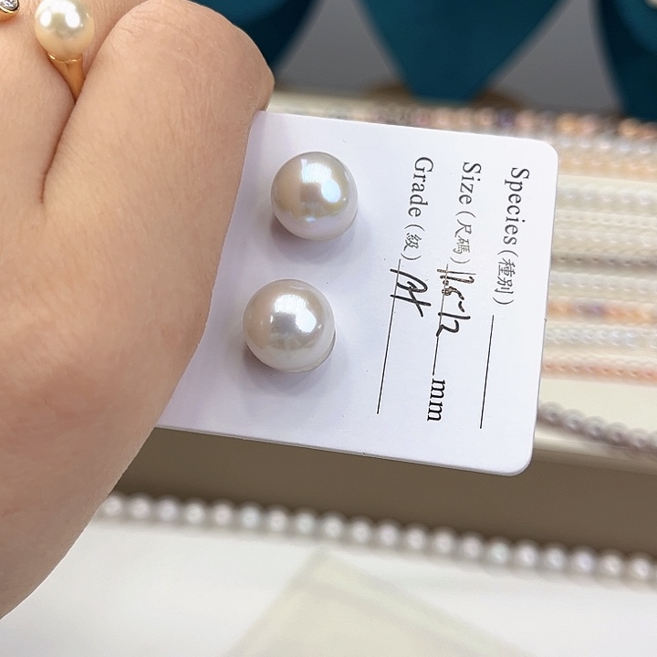 淡水珍珠耳饰银S925镶嵌卡11➕极光炫彩高品