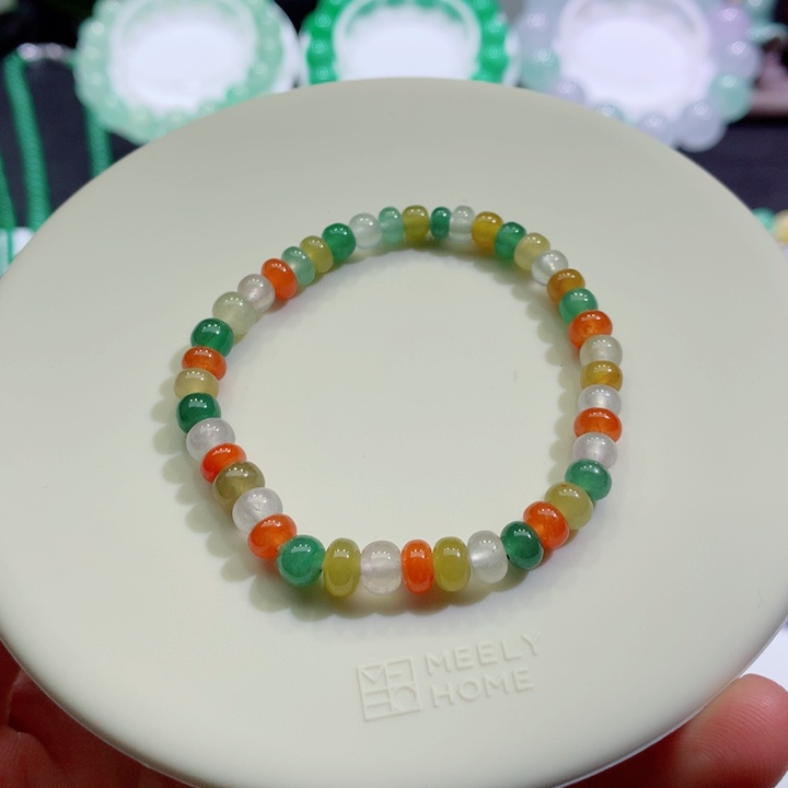 翡翠未镶嵌手链多宝手串