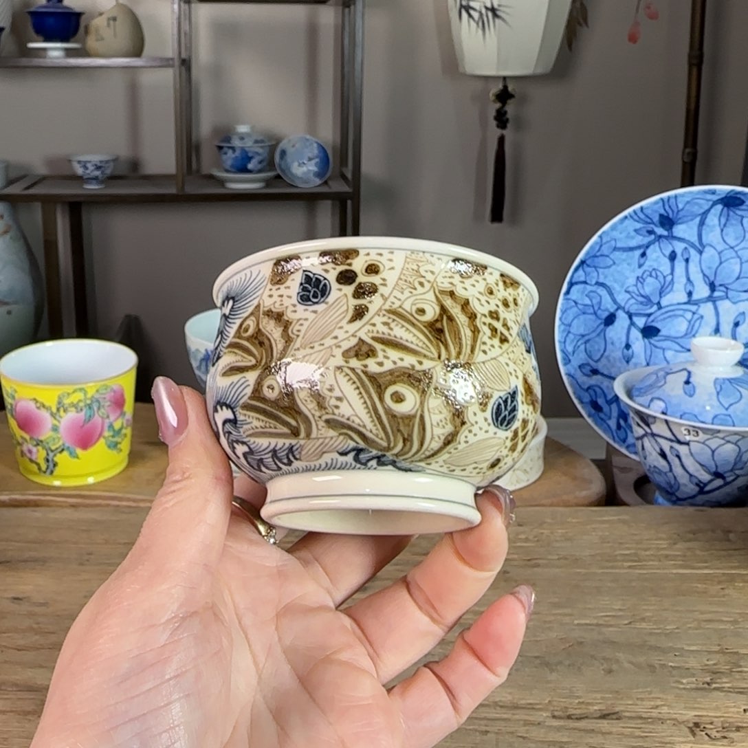 杯景德镇陶瓷柴烧多人