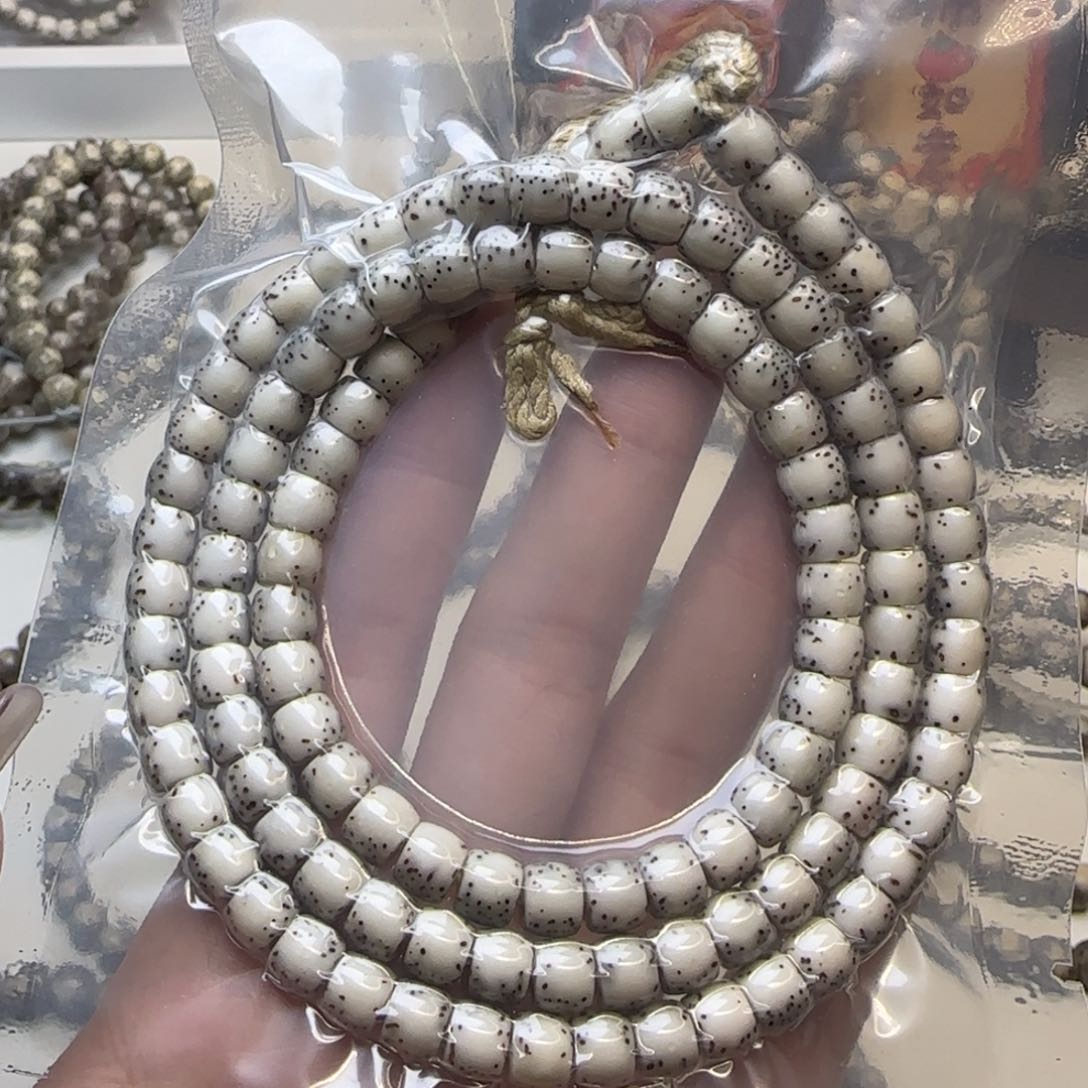 星月菩提手串石玉直切7×6长条108