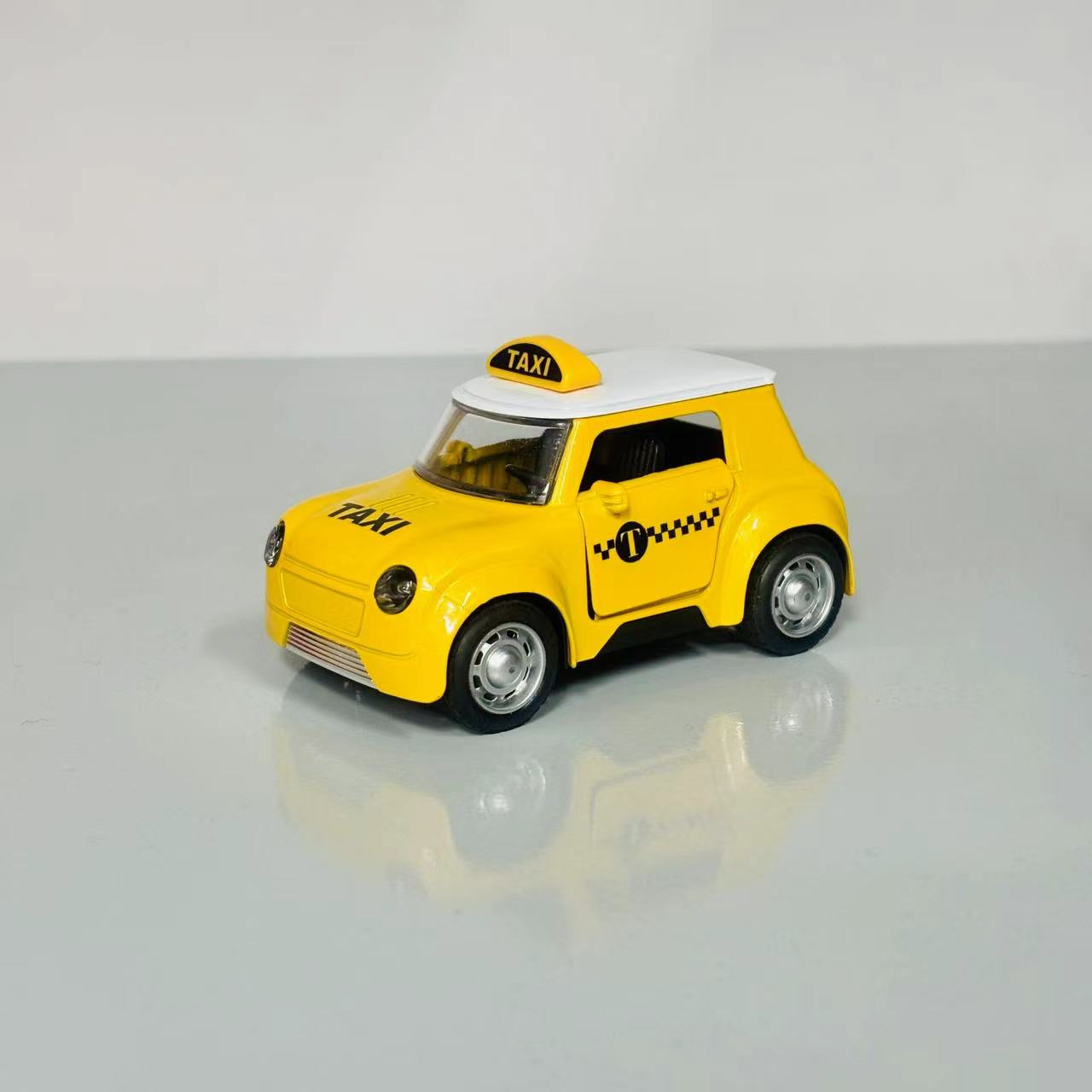 合金声光Q萌的士回力车双开门DS