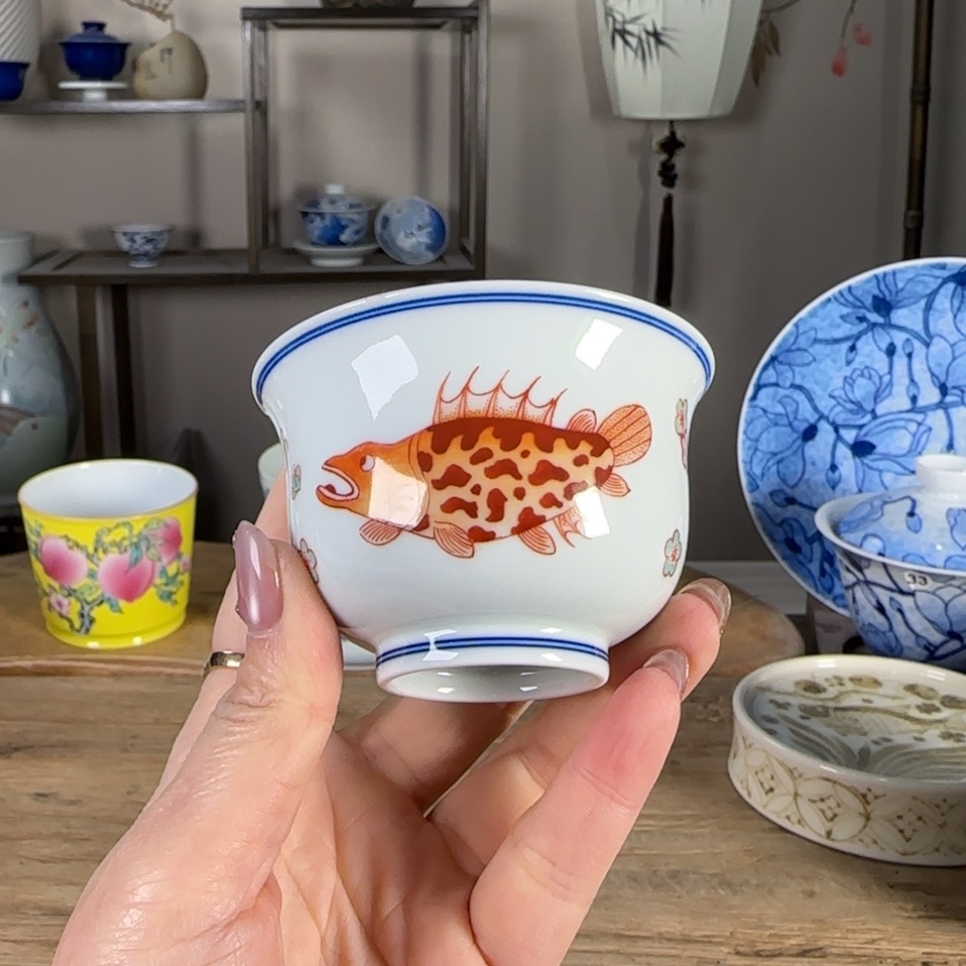 杯景德镇陶瓷柴烧多人