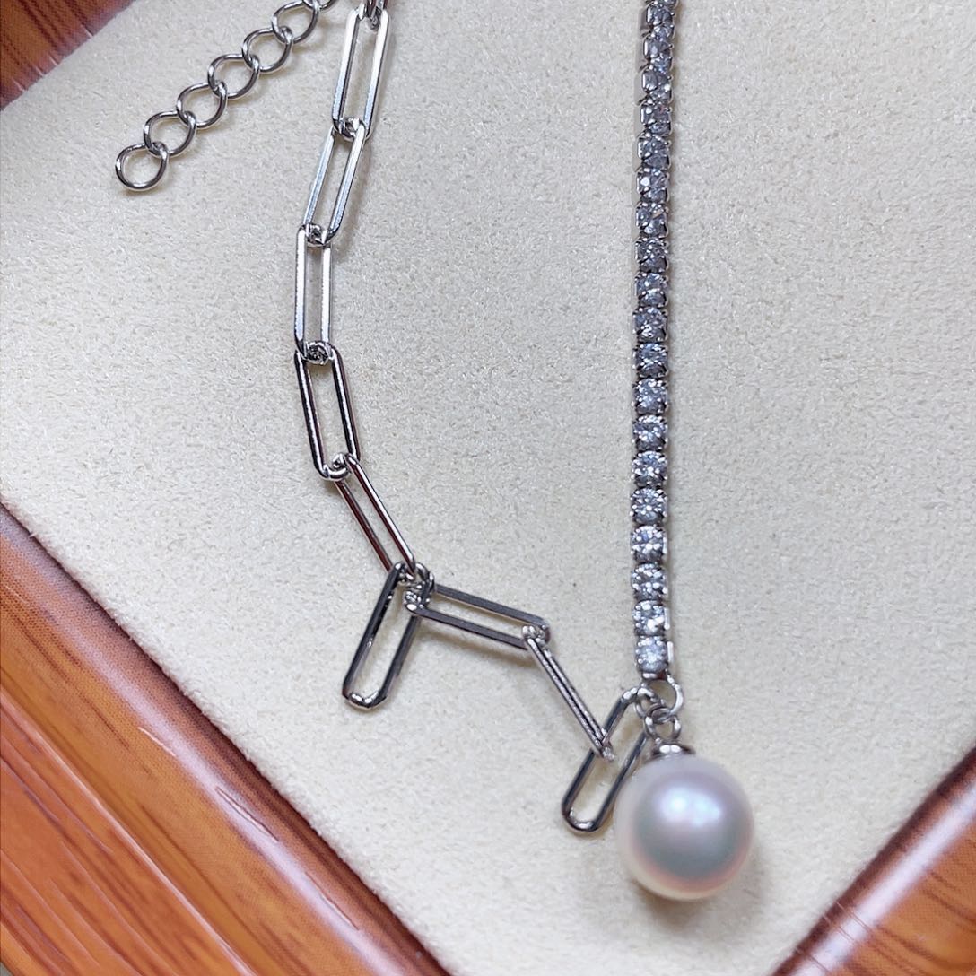 海水珍珠手链银S925镶嵌