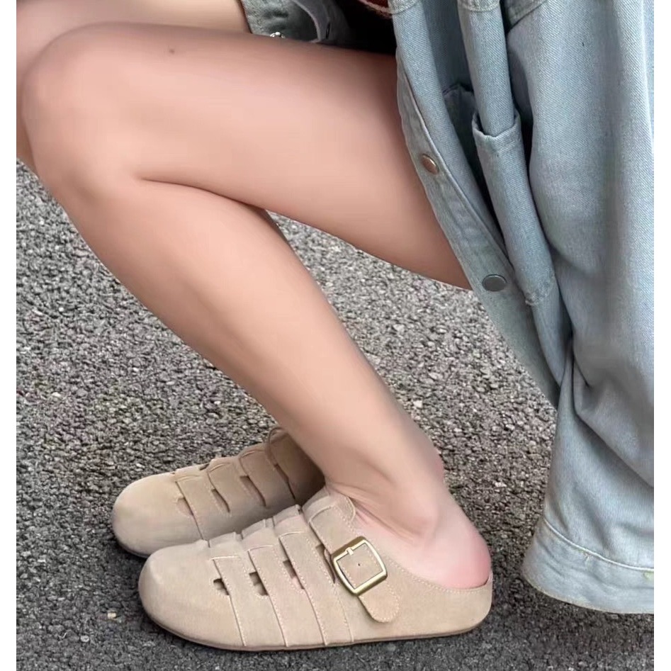 C6791    杏色   百搭夏季时尚新款博肯拖鞋