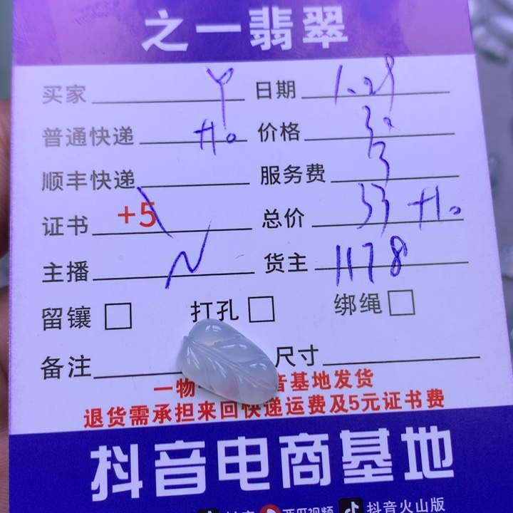 翡翠颈饰未镶嵌Y****i翡翠