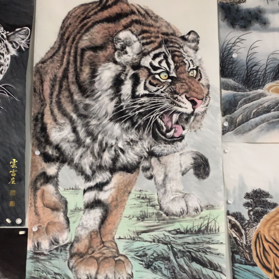 国画魔*六尺手绘老虎
