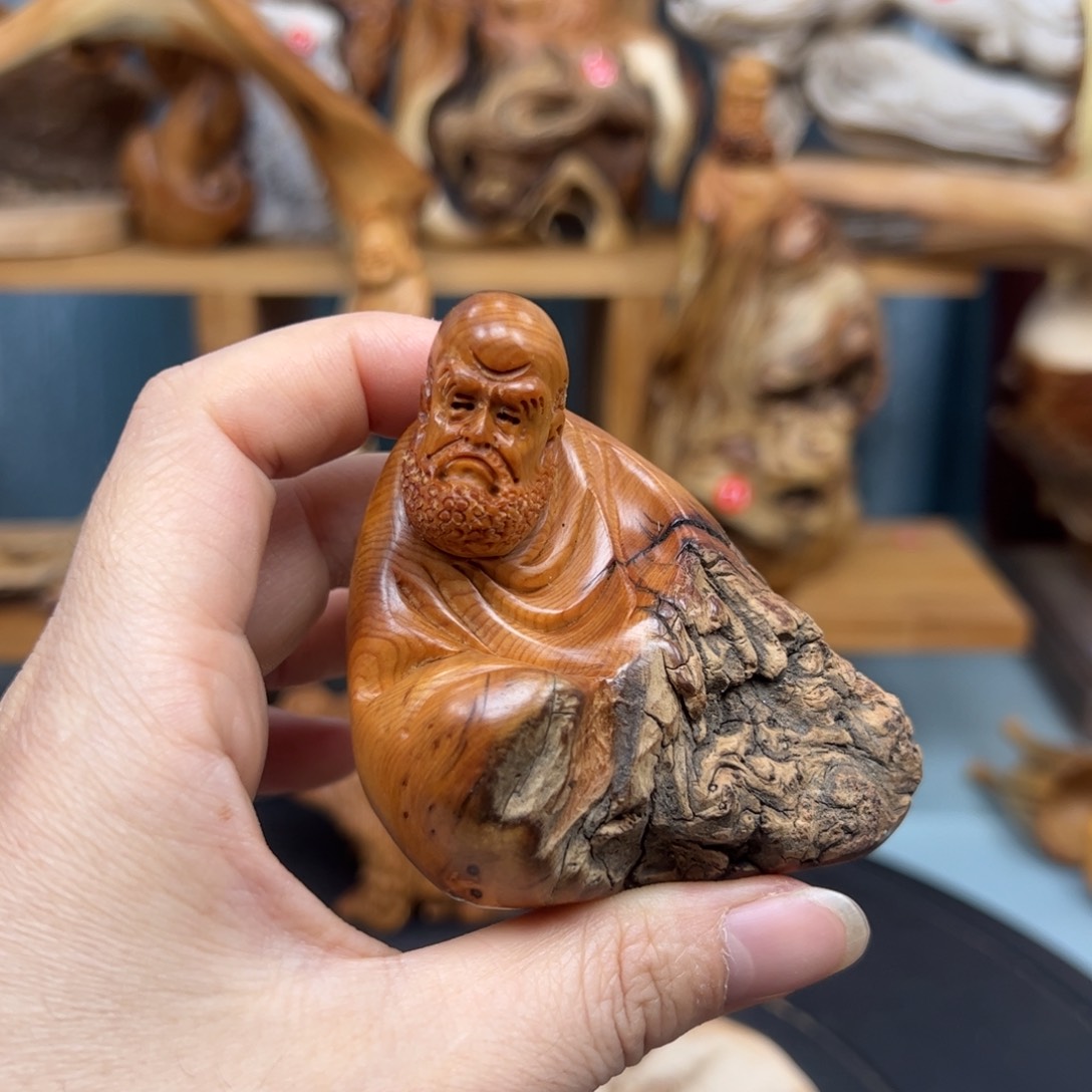 木周崖柏木摆件手把件，