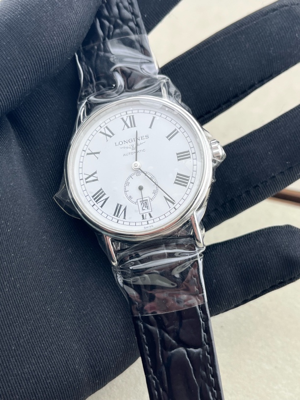 99新 Longines/浪琴 浪琴904瑰丽款904白盘罗马皮带时尚男士腕表