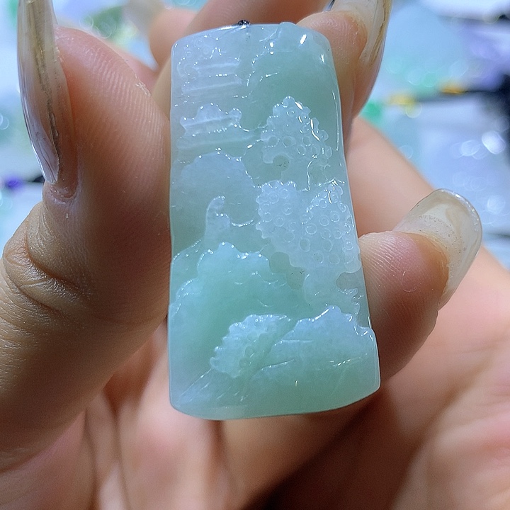 翡翠颈饰未镶嵌天然翡翠A货吊坠