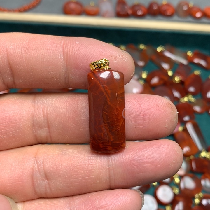 南红玛瑙吊坠(不含链)银S925镶嵌