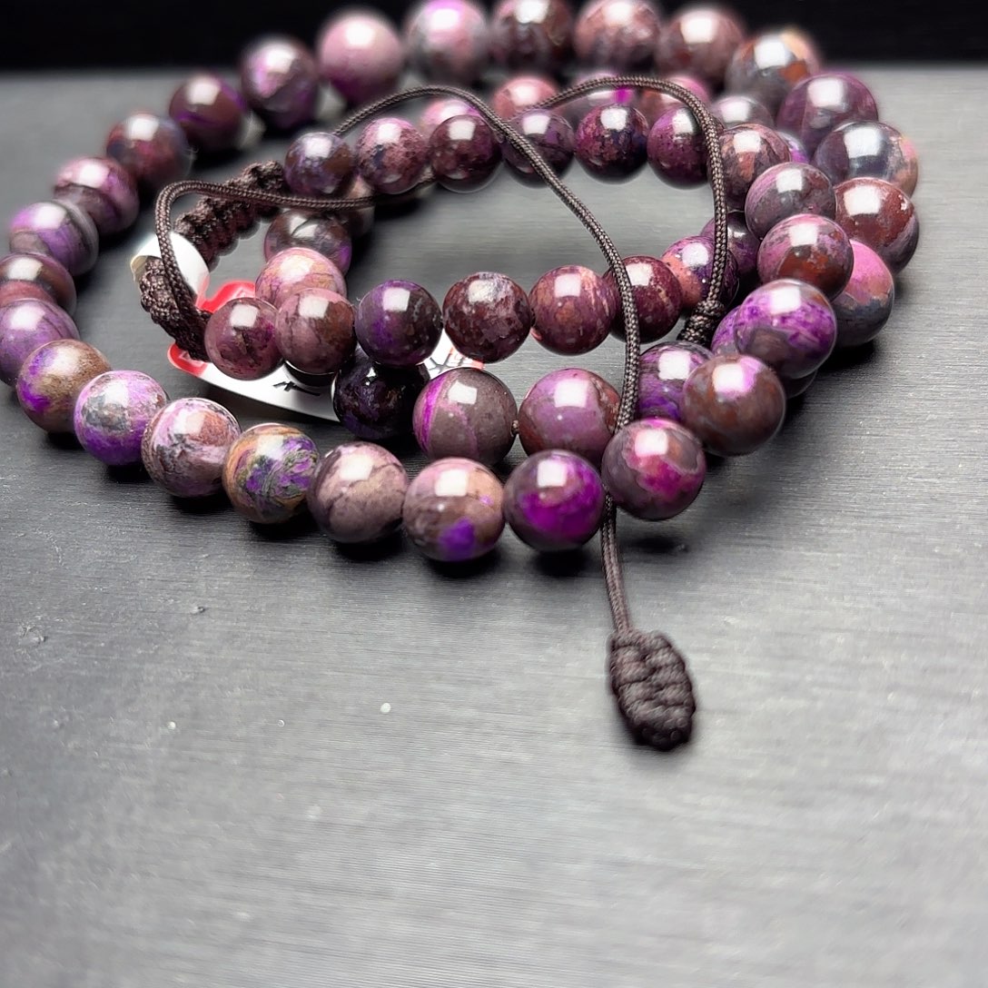 苏纪石（舒俱来）未镶嵌咖皮冰桃红项链大漏