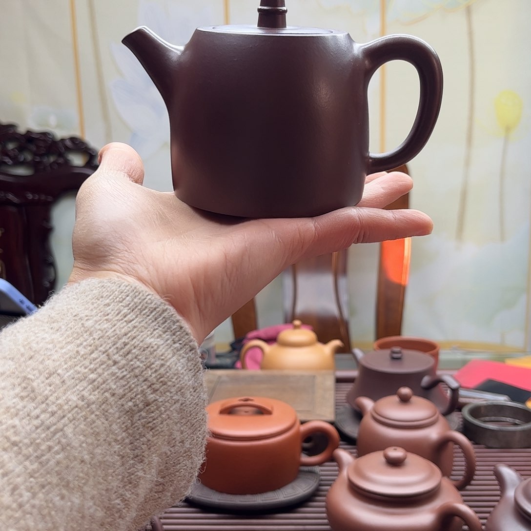 茶壶紫砂静***海霞霞紫砂 汉铎壶 容量280毫升