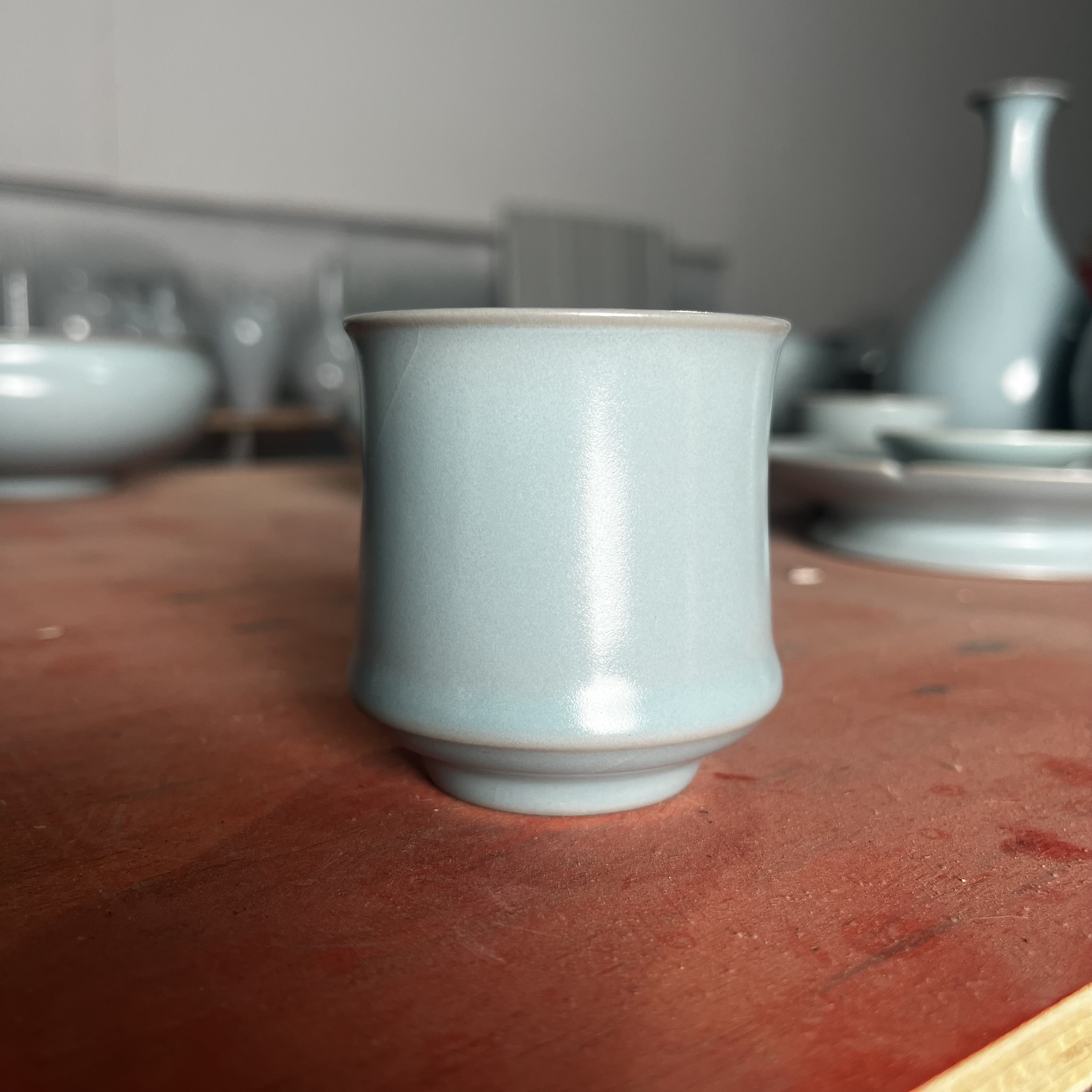 天青釉 束腰马蹄杯 全品