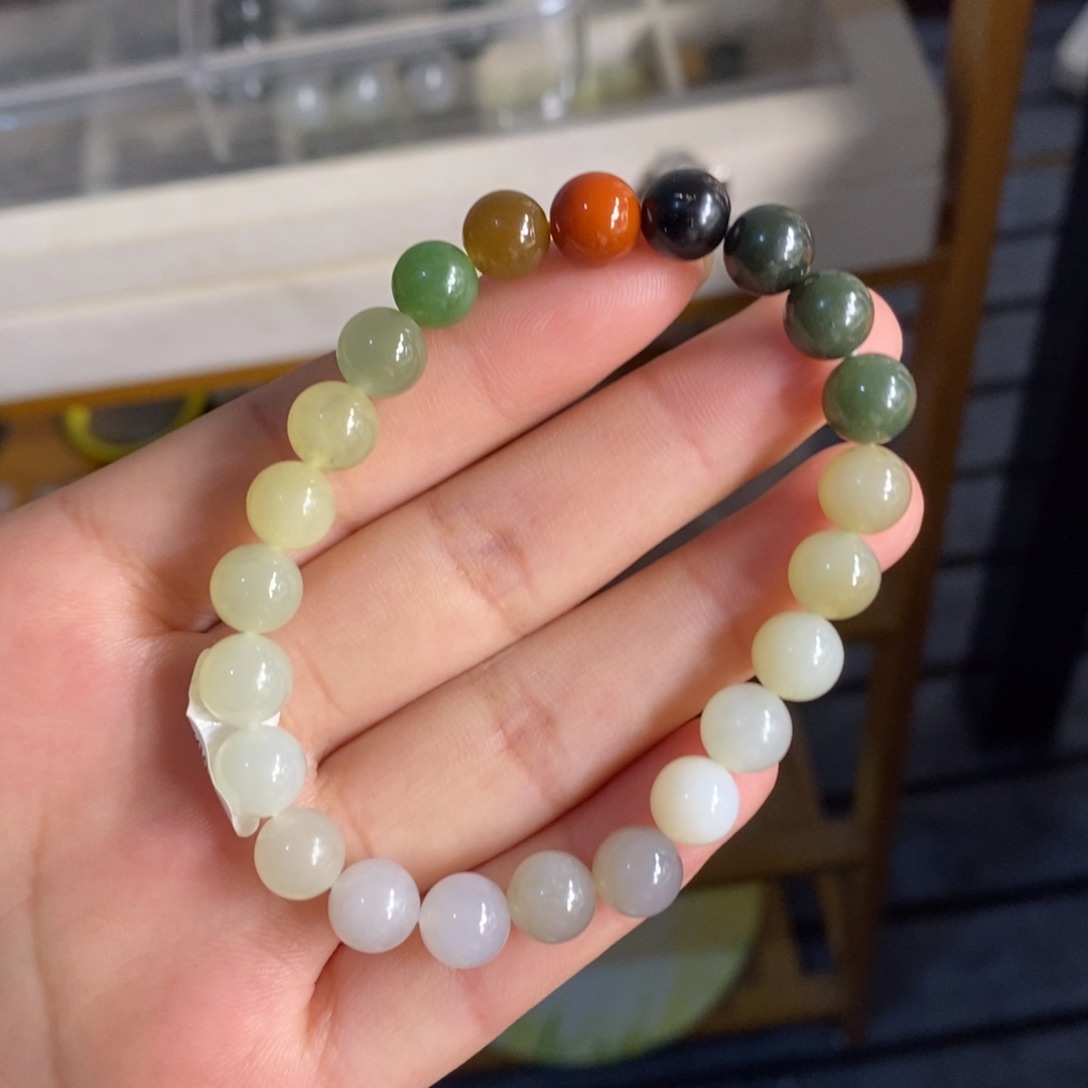 和田玉手链8mm未镶嵌W 