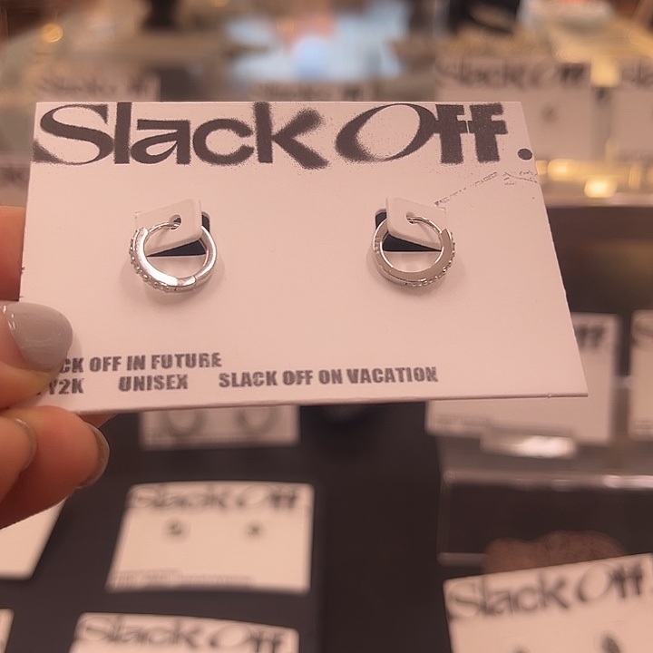 925银925银白色锆石素圈耳环