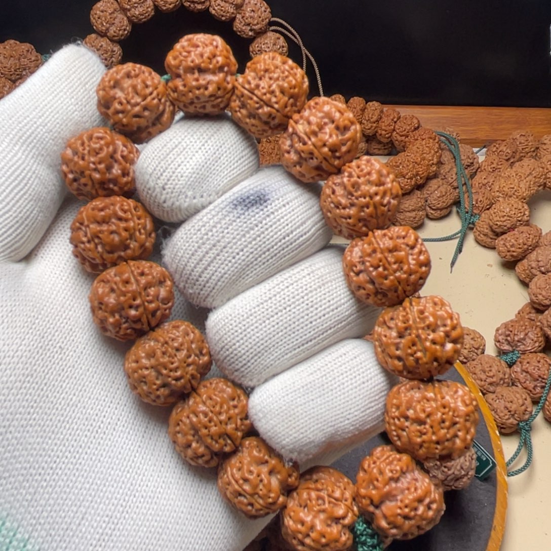 手串金刚菩提梁产区深沟梅花双龙头货19尺