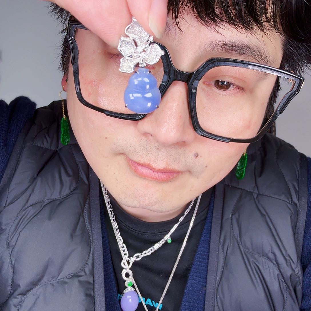 翡翠颈饰18K金镶嵌咯*一个