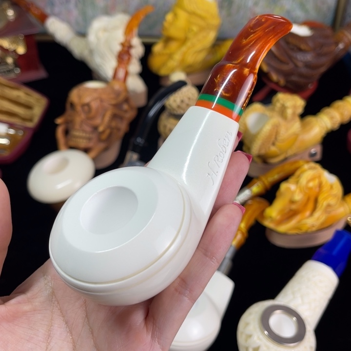 微瑕海泡石烟斗宽背牛头斗