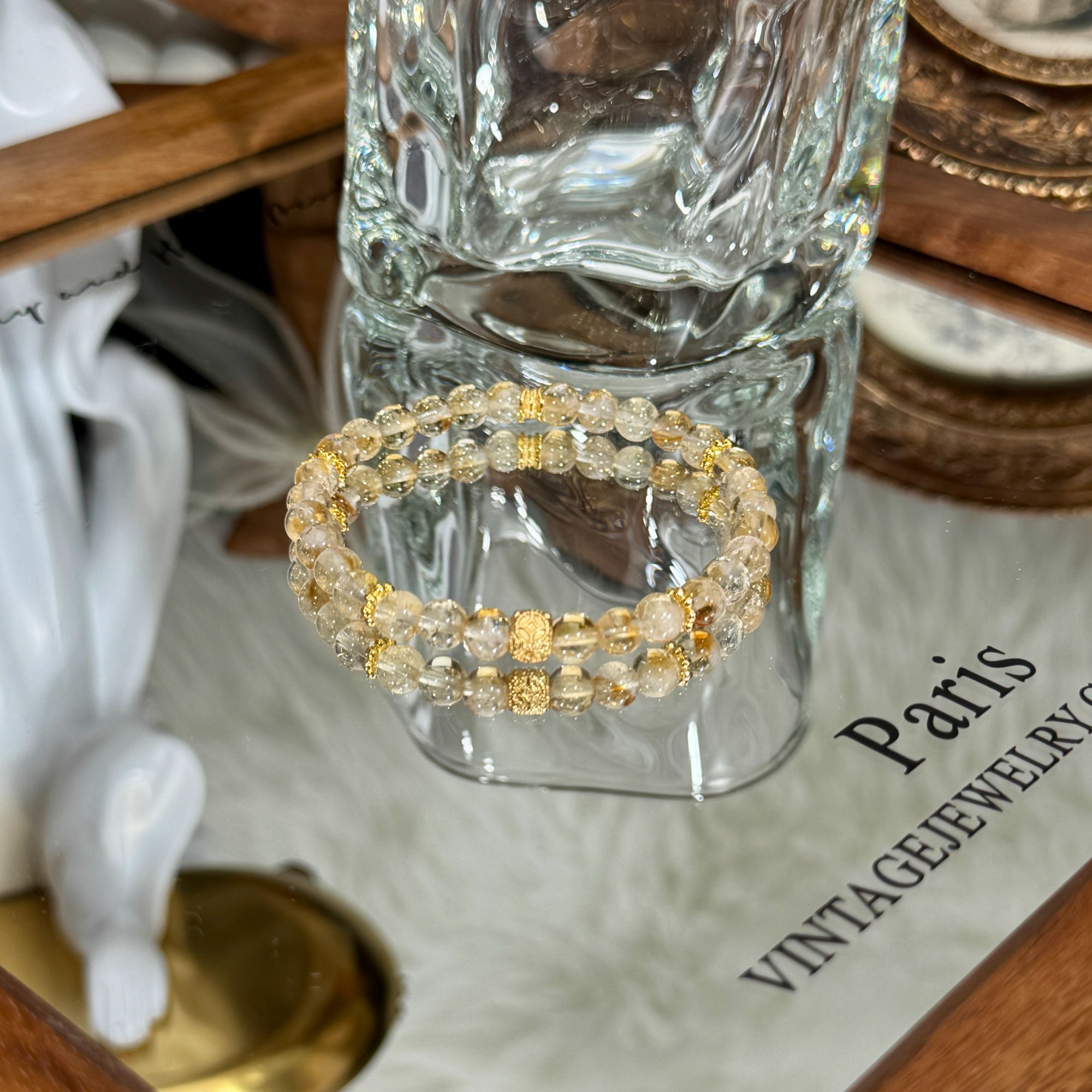 s1191【来柴】天然黄塔晶手串精致百搭气质手链 多样性发其一