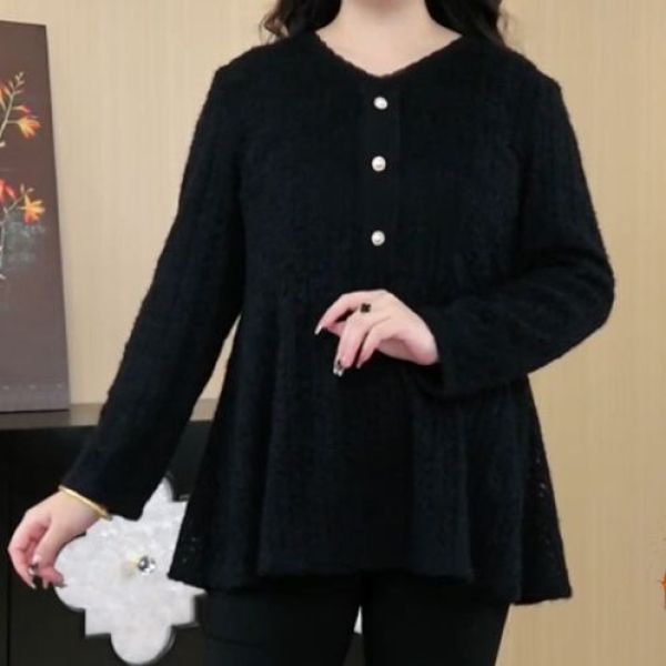 木棉林轻奢时尚百搭宽松上衣2024秋冬款品质气场强大女装ZB6410
