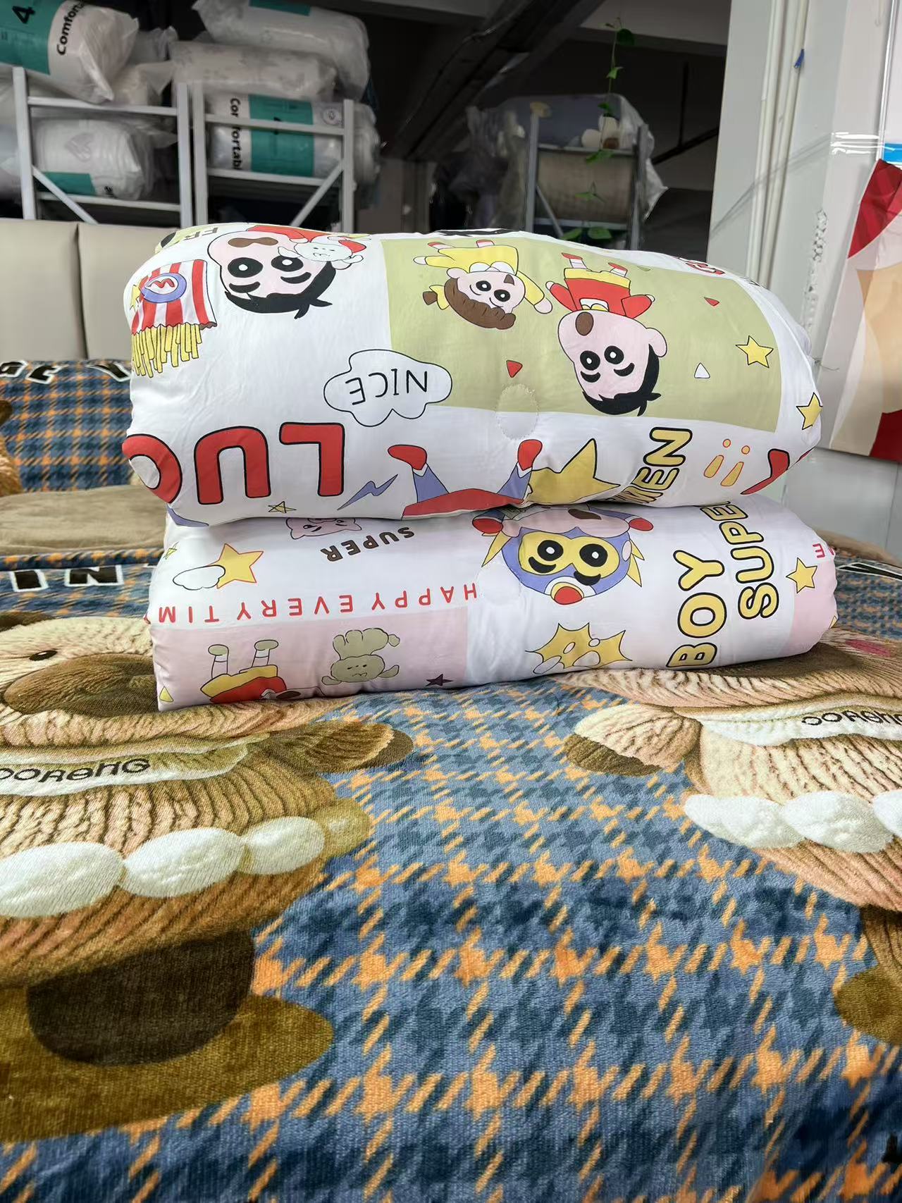 2.0×2.3豆豆绒冬被加厚 一条可过冬 透气印花