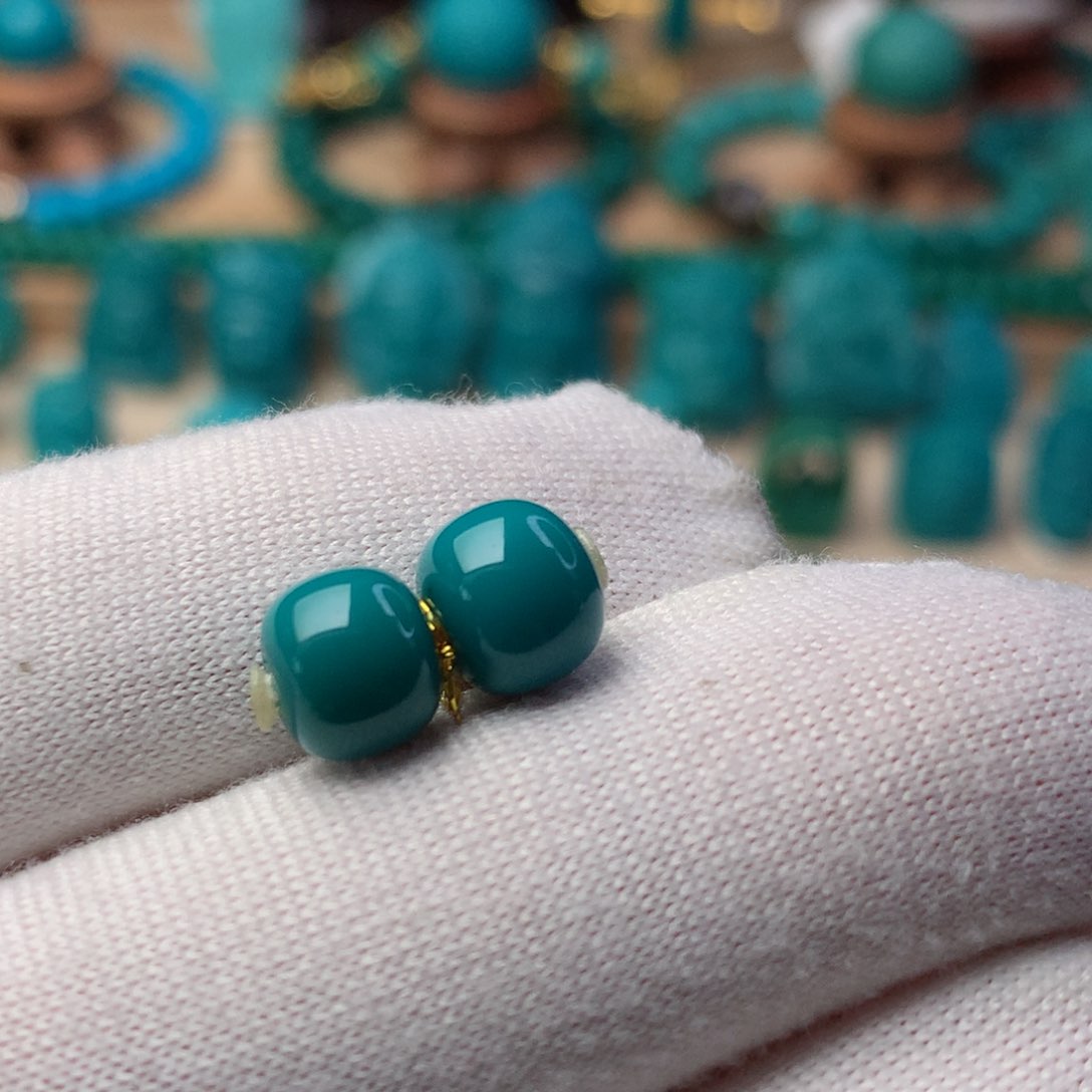 绿松石珠宝奇石未镶嵌7.5m m