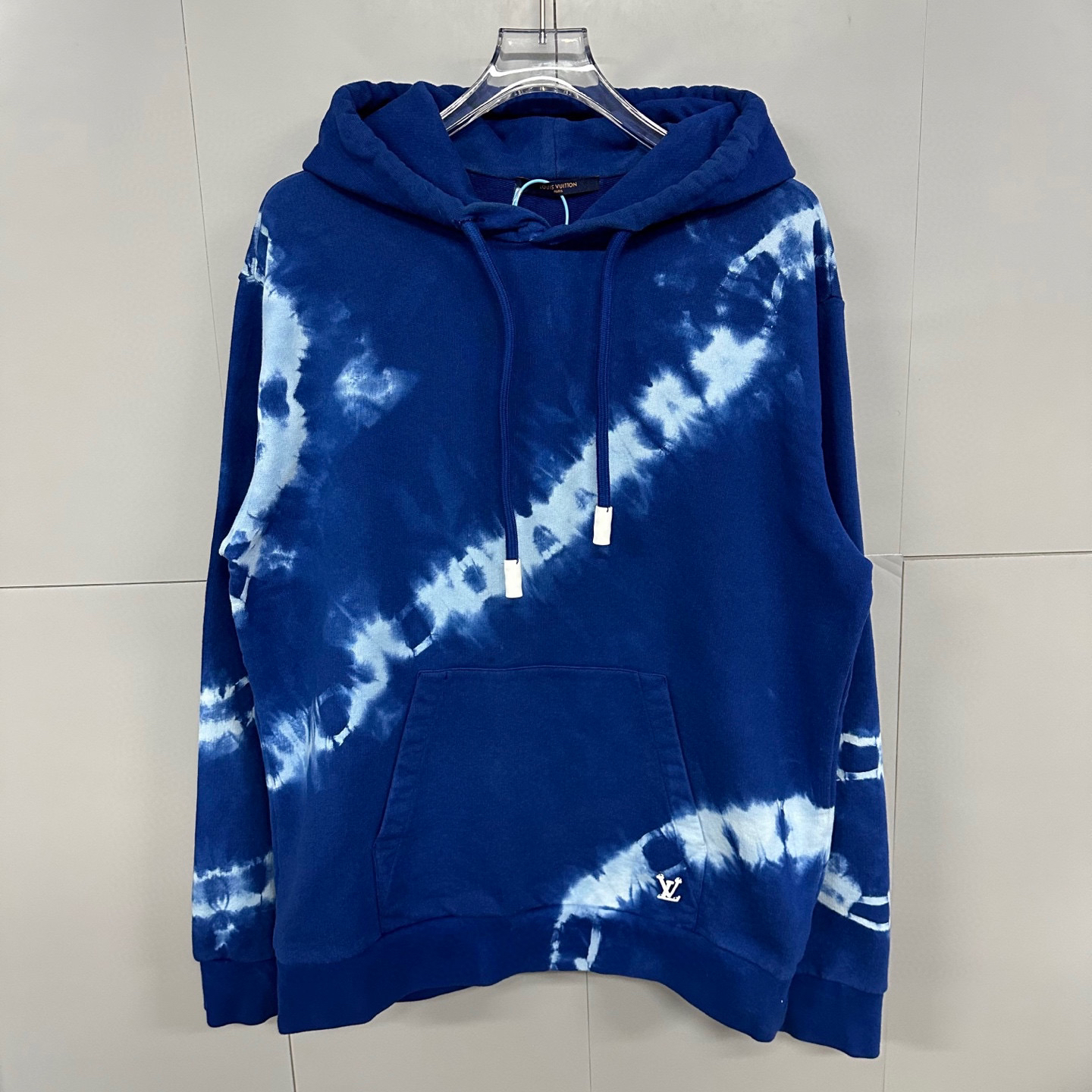 99新  LV 蓝色扎染连帽卫衣 L码 D19562