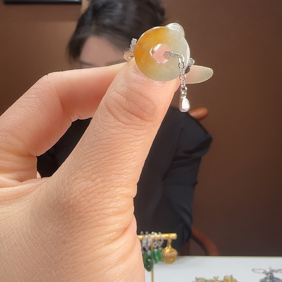 银S925镶嵌翡翠耳饰戒指