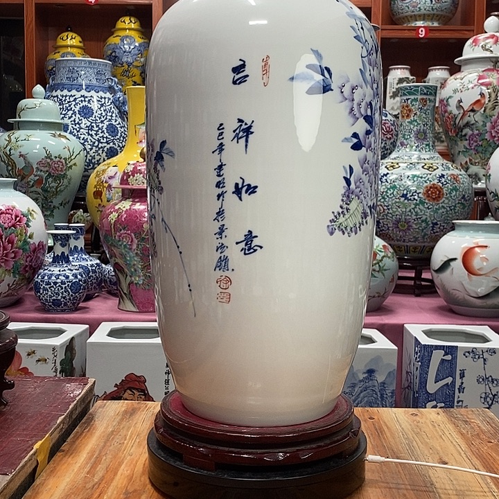 黎***A景德镇陶瓷手工手绘花瓶摆件