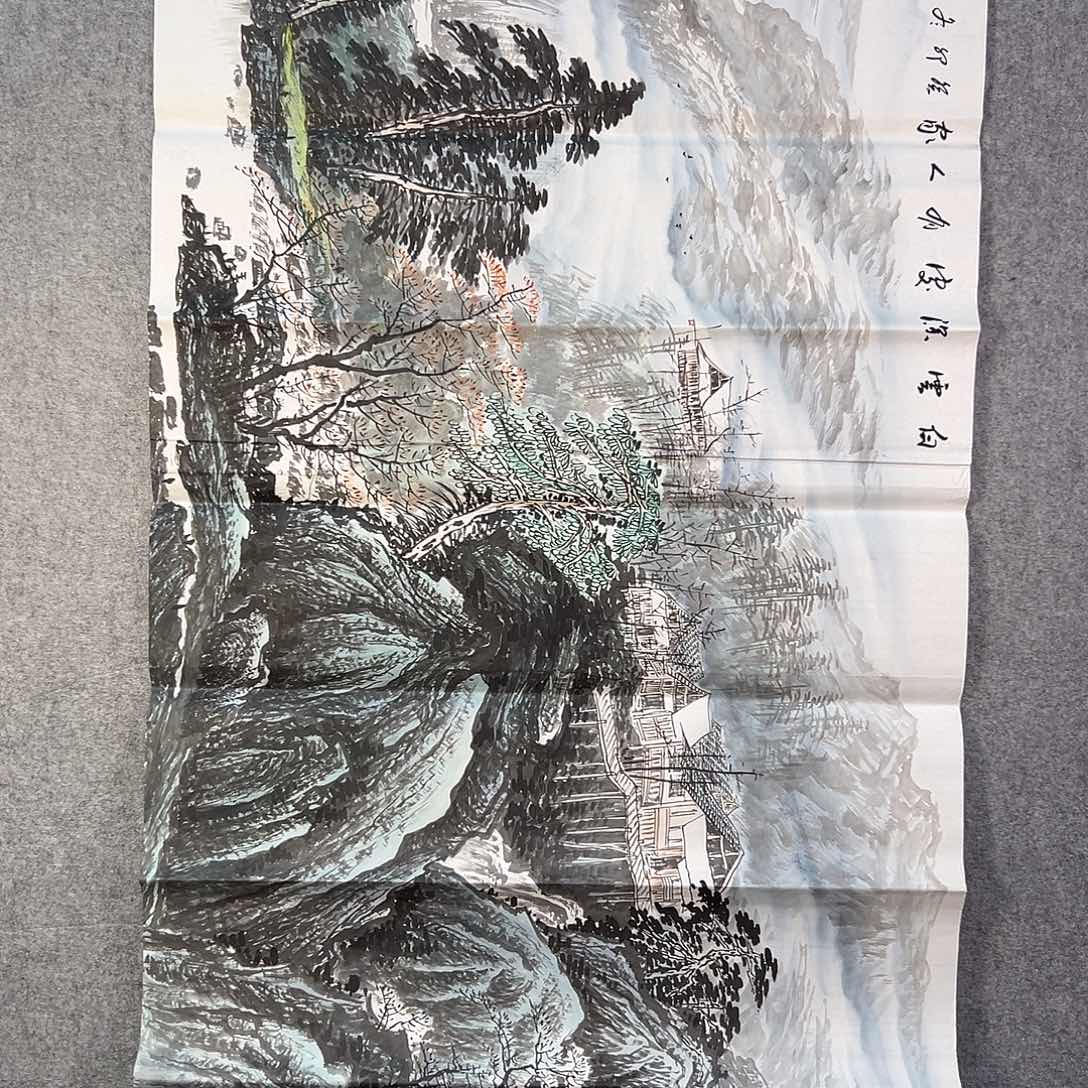 国画695 牡丹之花之叶的颜色与花色