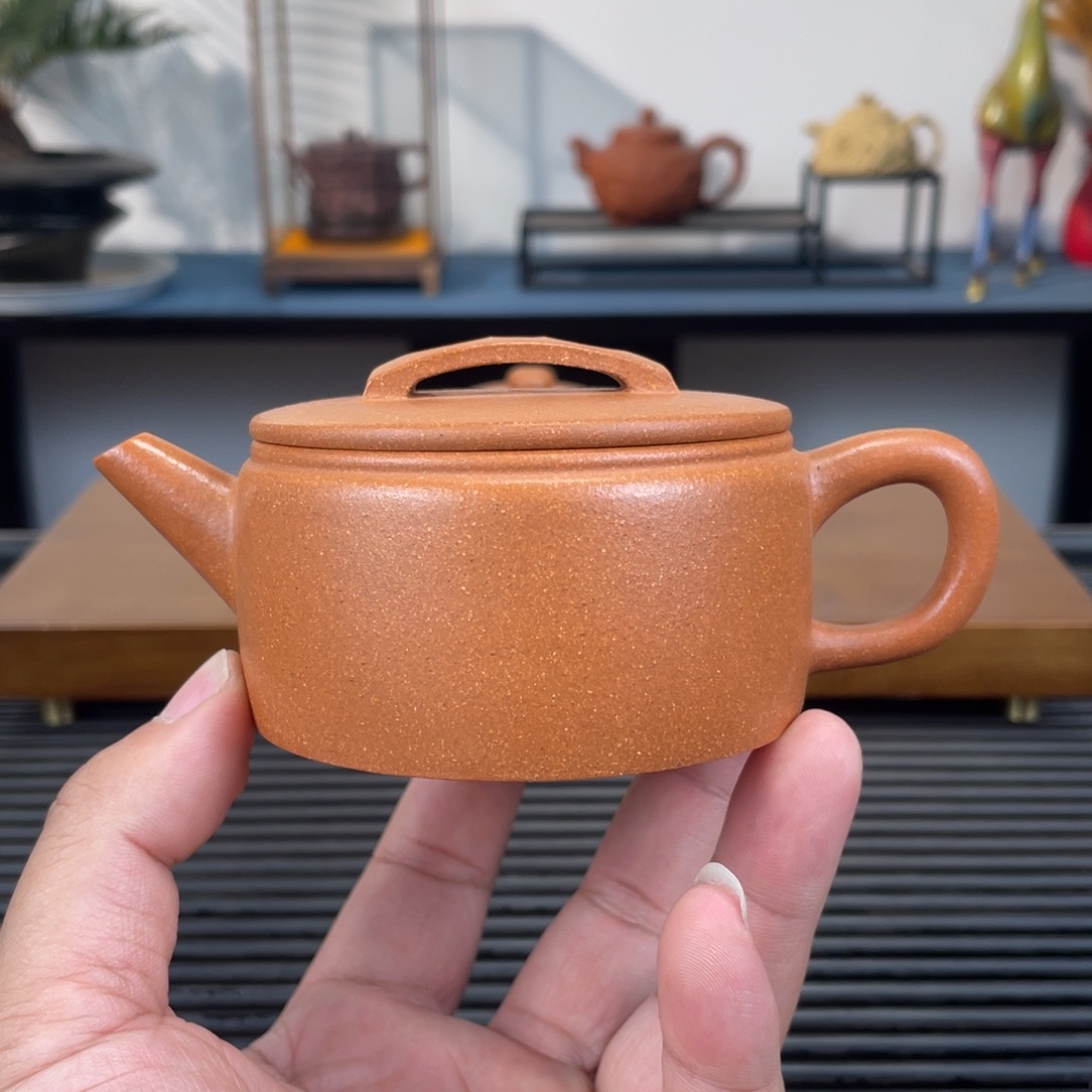 紫砂茶壶黄降坡汉瓦170cc