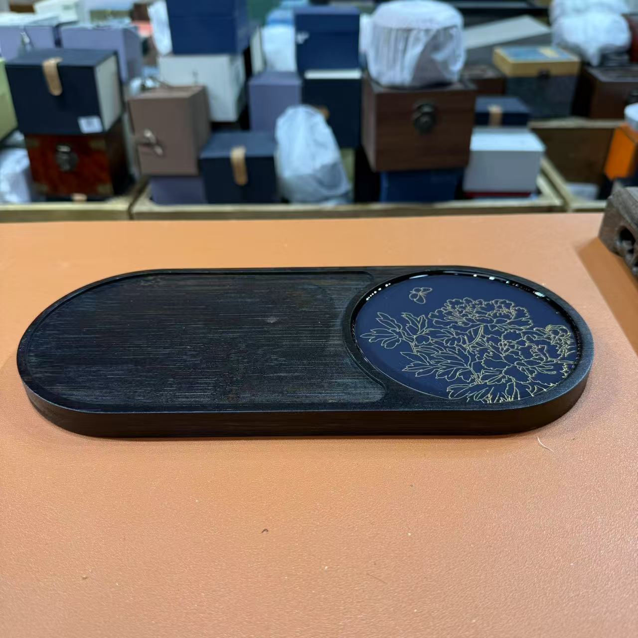 中式竹制变色托盘茶盘 1722