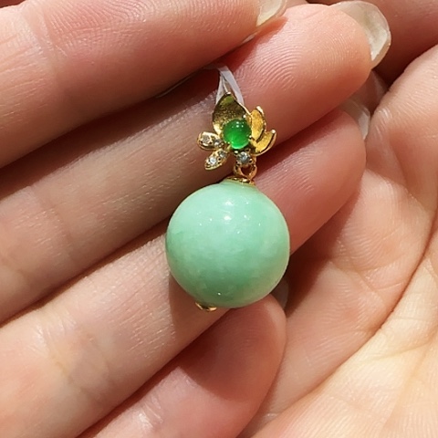 翡翠银S925镶嵌吊坠(不含链)