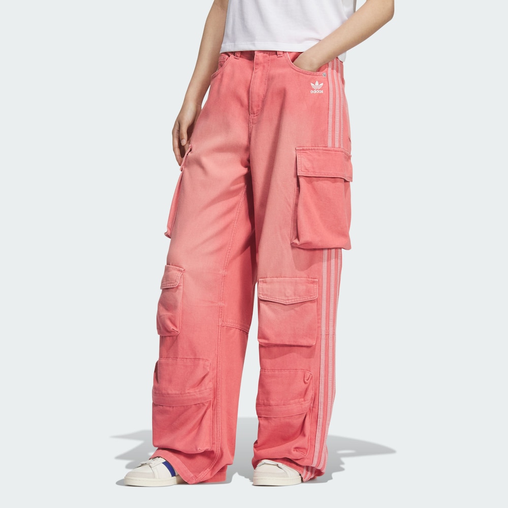 adidas阿迪达斯 新款 时尚潮流百搭多口袋牛仔工装宽松裤KC5869