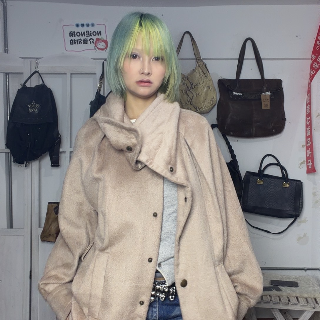 ***三醋酯纤维大衣焦糖色宝贝宝贝吧