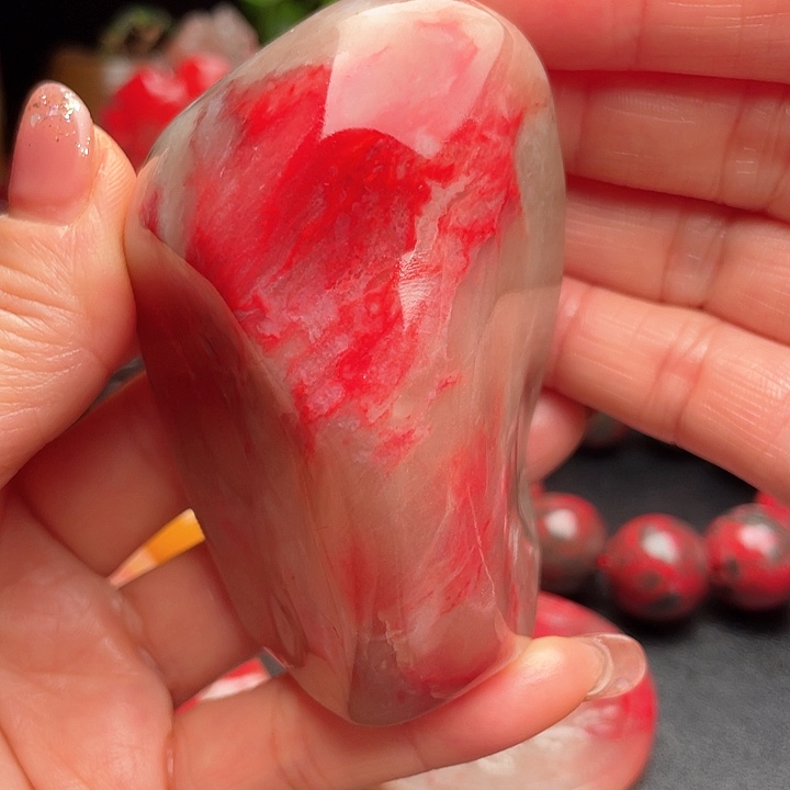 鸡血石鸡血石手把件摆件