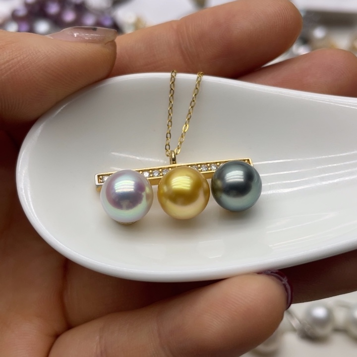 海水珍珠项链银S925镶嵌