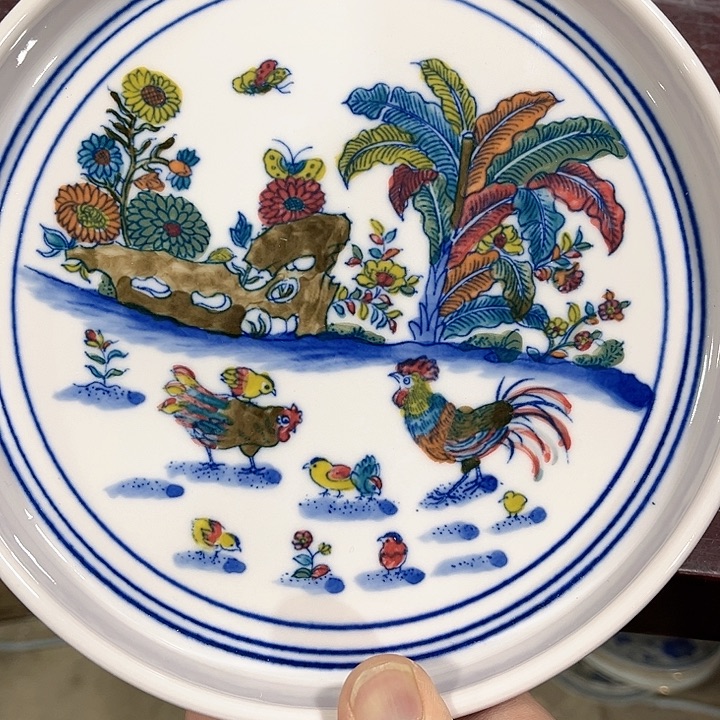 瓷片///景德镇陶瓷茶盘。红。
