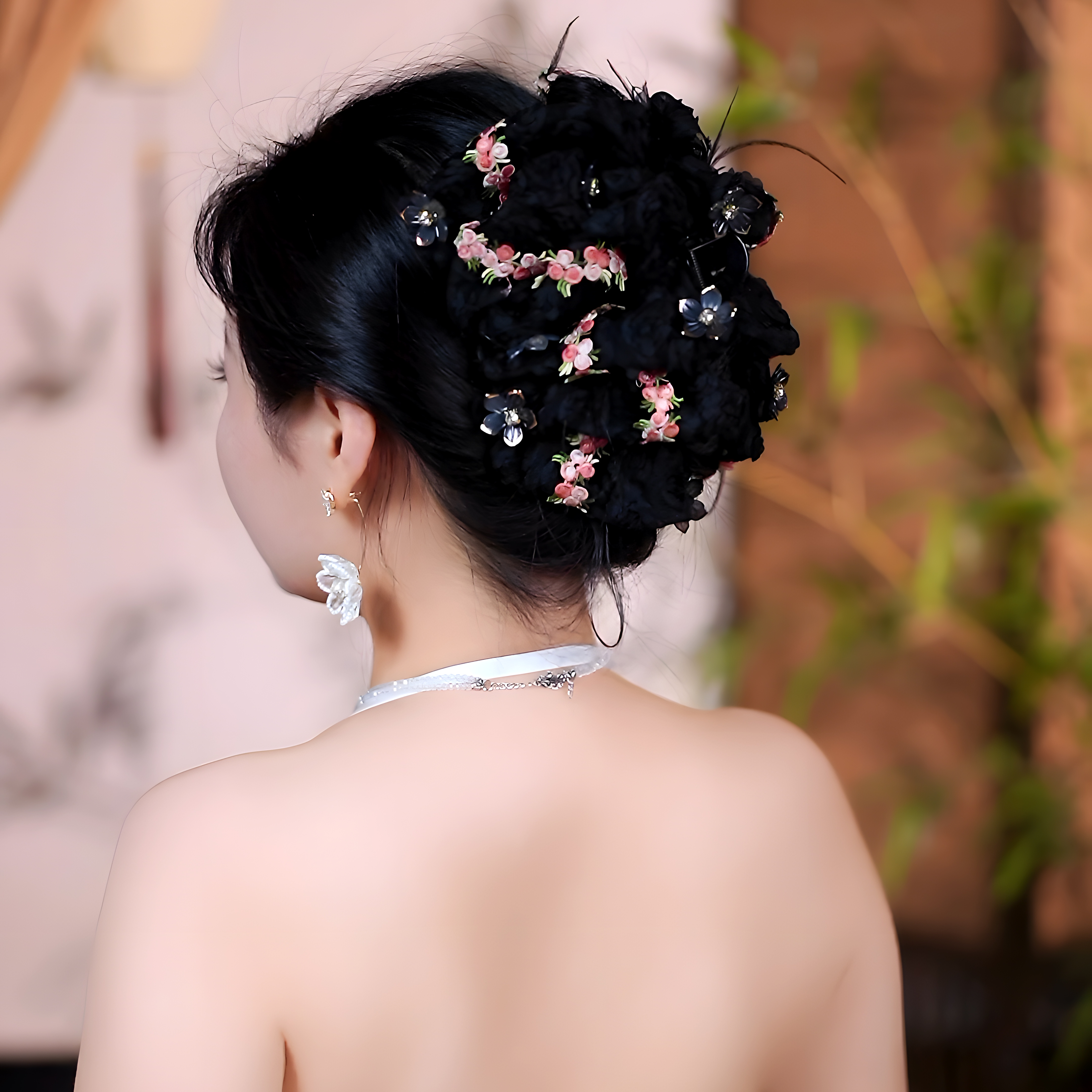 （花の海）韩式复古港风玫瑰花朵抓夹百搭显发量鲨鱼夹超仙头饰发夹