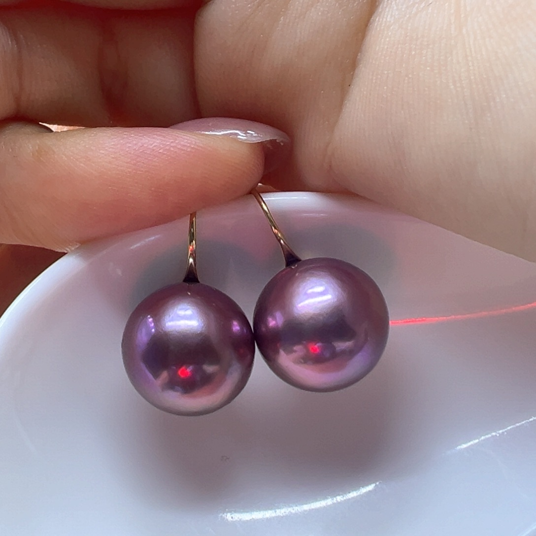 银S925镶嵌淡水珍珠耳饰