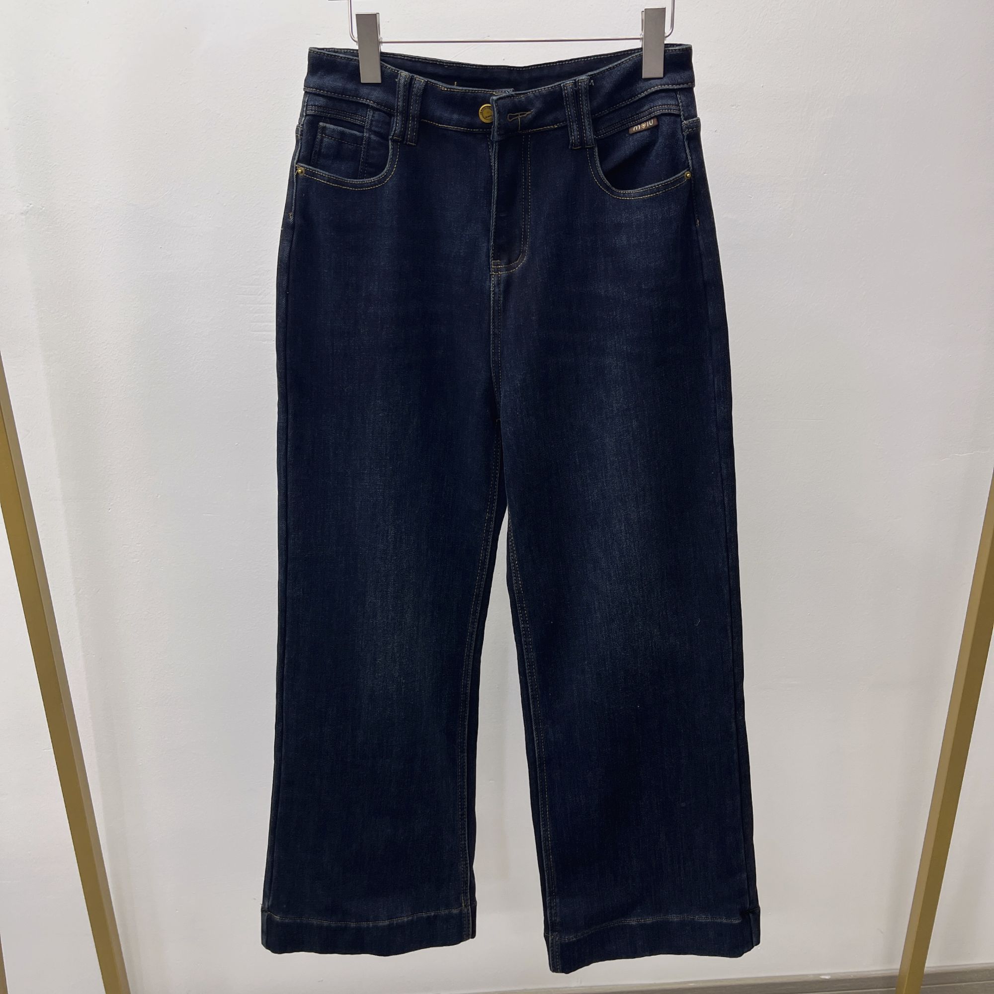 3038女装牛仔裤直筒时尚休闲百搭宽松加绒加厚阔腿裤