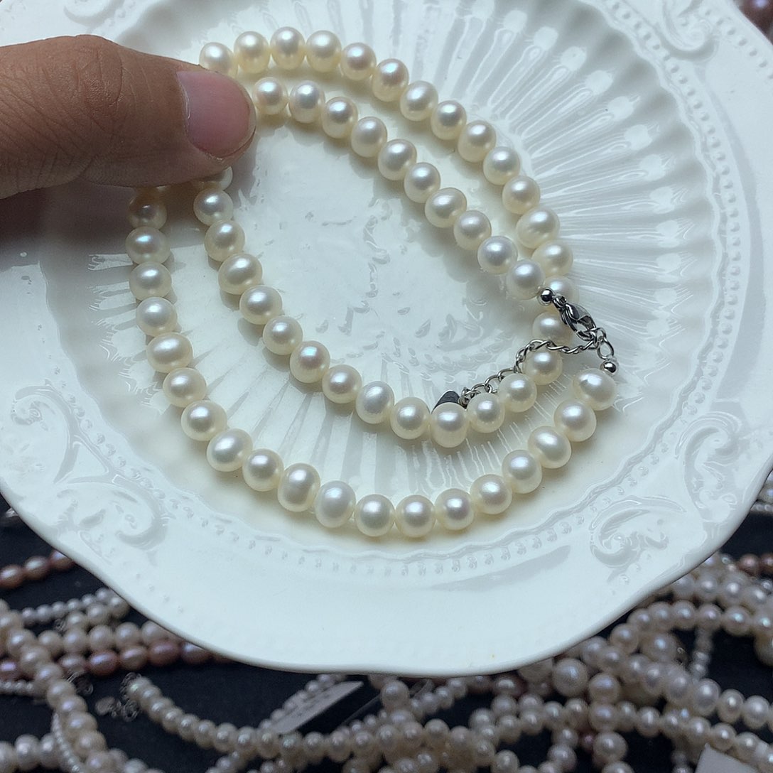 未镶嵌淡水珍珠6-7x36项链