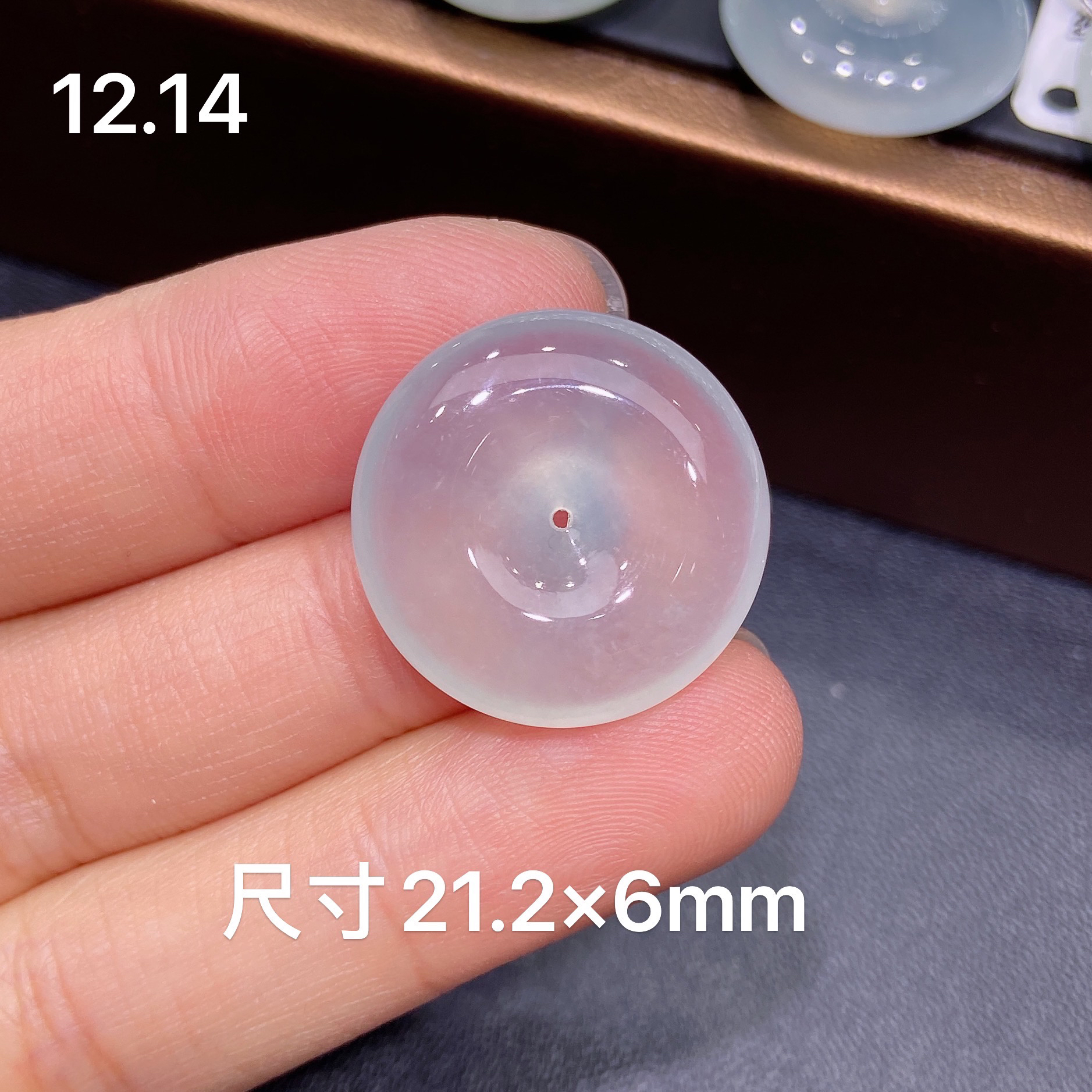 天然缅甸A货翡翠高冰种白冰白月光起光平安扣吊坠饱满锁骨链精致Z